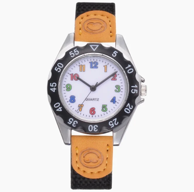 Милые кварцевые часы для мальчиков и девочек, детские часы с тканевым ремешком, студенческие часы, наручные часы, подарки, детские часы