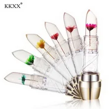 Ems или dhl 50 шт. новинка желе изменение температуры увлажняющий крем яркий супер цветок губная помада волшебный цвет