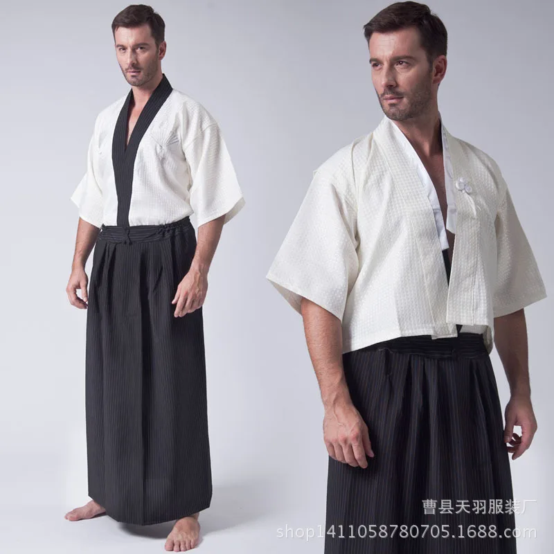 Beżowy japonia mundur mężczyzna japoński yukata haori kimono szlafrok