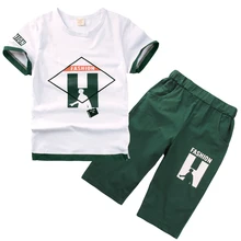Спортивные костюмы, комплекты летней одежды для мальчиков-подростков, футболка с короткими рукавами и штаны, повседневная одежда для мальчиков 3, 4, 5, 6, 7, 8 От 9 до 10 лет