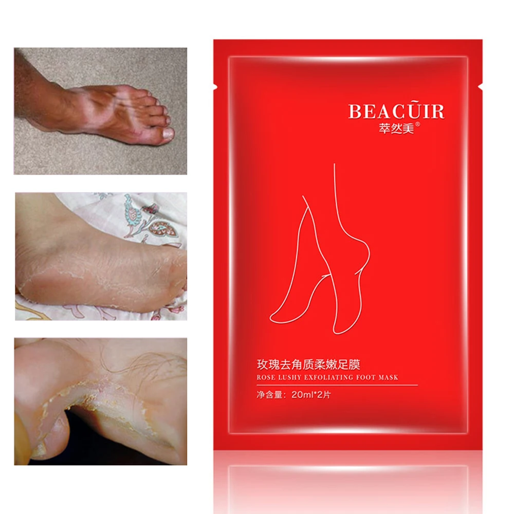 

2pcs/Pair Rose Exfoliating Foot Mask Nourishing Foot Patch Deep Repairing & Peeling for Foot Care Mask Soften Foot Film TSLM2