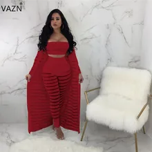 VAZN/осень г. Лидер продаж, тонкая умеренная мода, женская X-Long Верхняя одежда, однотонная, с длинными рукавами, с кружевом, пикантная верхняя одежда с открытой строчкой, OSM5121