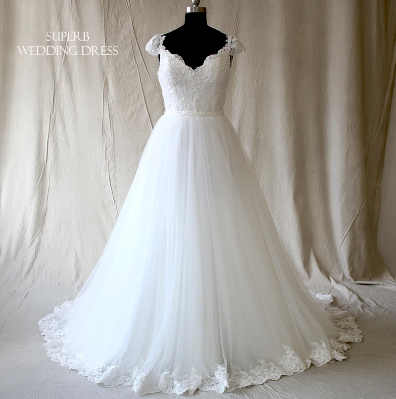 

Princess Wedding Dress Cap Sleeves Bridal Gown Dresses For Bride Custom Made To Order Superbweddingdress