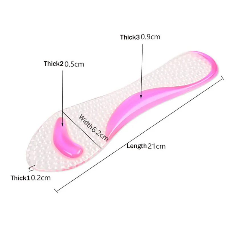 Нескользящие женские гелевые стельки, 3/4 длина, поддержка свода стопы, Нескользящие подушечки, ортопедические подушечки для бедер, обувь на высоком каблуке, гелевые стельки для женщин