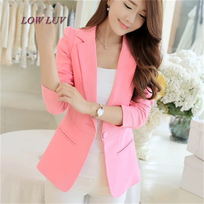 

Hot Selling Fashion Elegant Business Formal Office Suits Wear Women Long Sleeve Pink/Black/White Blazer Suit Jacket XXL