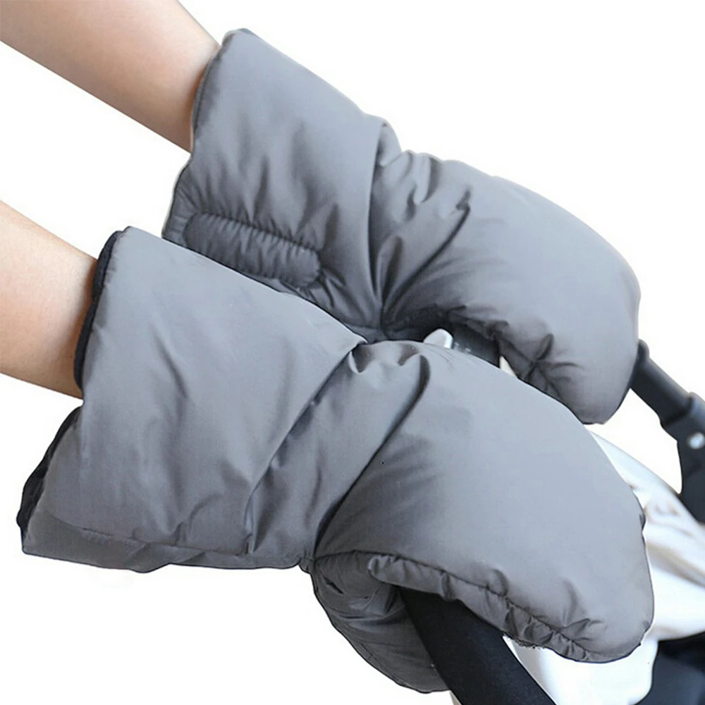 

Thicken Warm Baby Winter Stroller Hand Muff Waterproof Kids Pushchair Hand Cover Fur Fleece Gloves Mittens Stroller Accessories