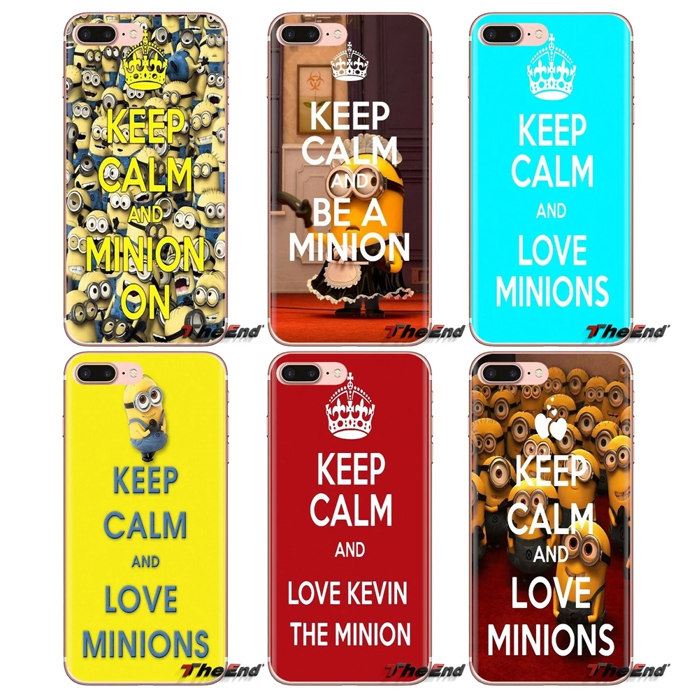 Мягкие прозрачные чехлы для iPod Touch Apple iPhone 4 4S 5 5S SE 5C 6 6S 7 8 X XR XS Plus MAX Keep Calm and love minions |