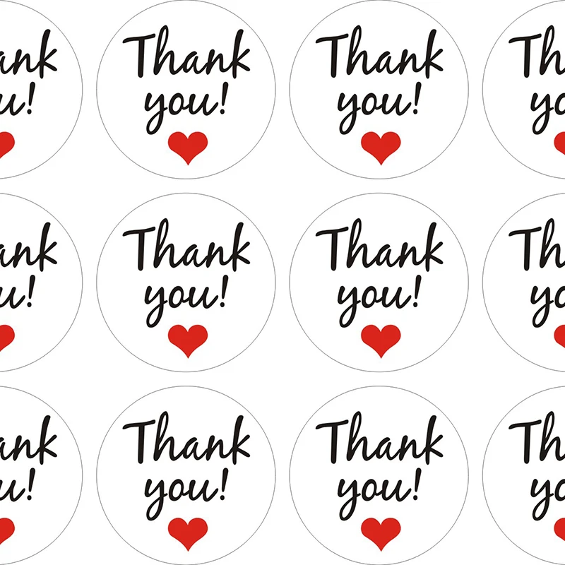

60Pcs Thank You Love Self Adhesive Stickers Kraft Label Sticker Diameter for Diy Hand Made Gift Cake Candy Paper Tags