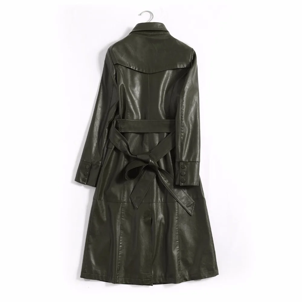 Женский кожаный Тренч SWREDMI тонкий с длинным поясом для зимы 2020|leather trench coat|fashion leather