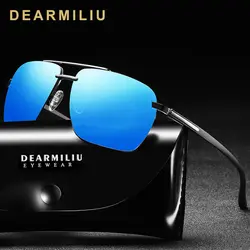 DEARMILIU классический дизайн поляризованных солнцезащитных очков Для мужчин Для женщин вождения квадратных сплава рамка солнцезащитные очки