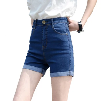 

Vintage High Waist Crimping Denim Shorts Women 2019 New Fashion Summer Slim Casual Femme Short Jeans Mujer