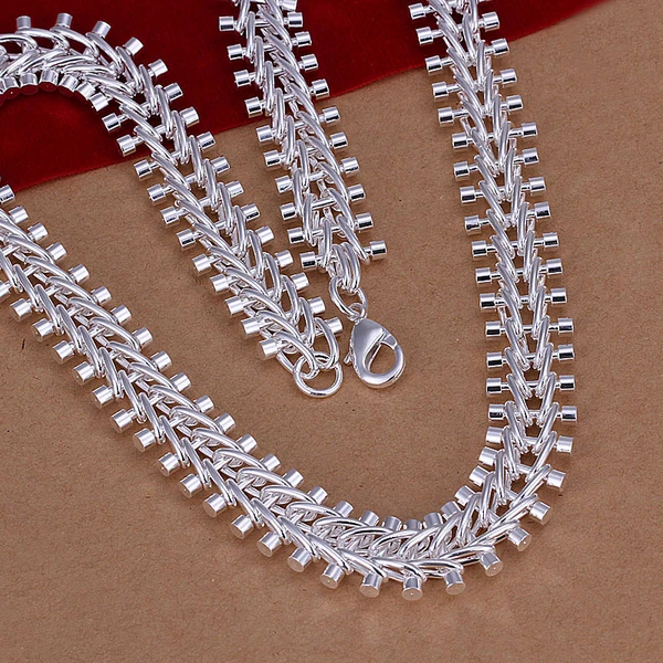 

Men's 12mm 925 sterling silver necklace 18'' 45cm 72g solid snake chain SILVER PLATED BIJOUX n166 gift pouches