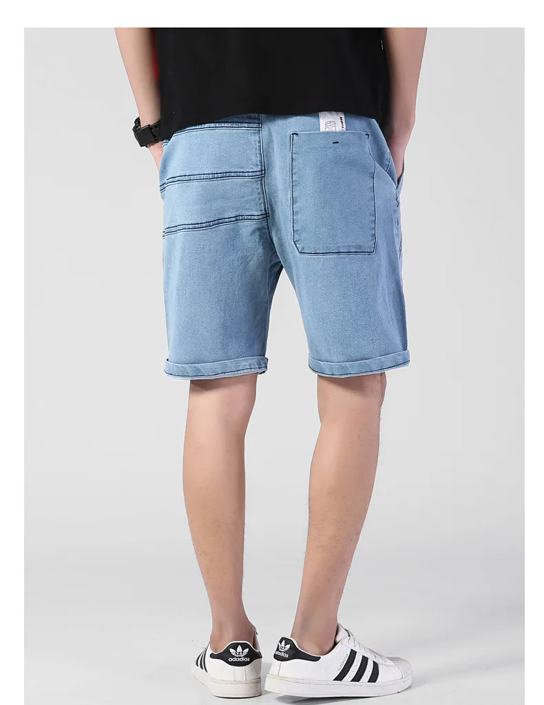 Summer thin Elastic Waist band Denim Shorts Mens Loose Plus Size Big 4XL 5XL 6XL Large Size Shorts Casual Fat Male Jeans Bermuda