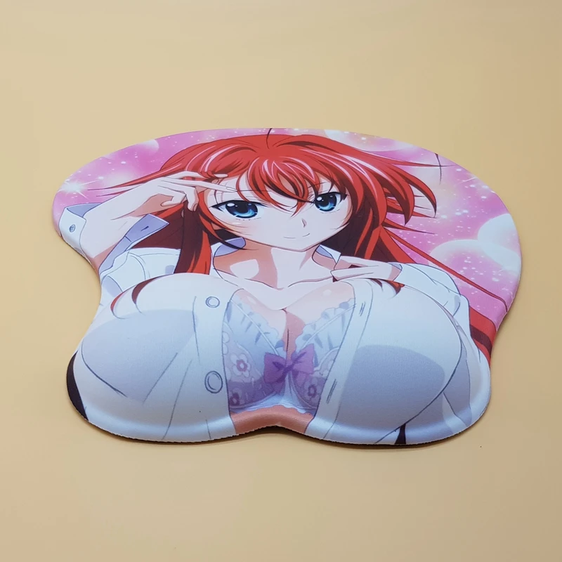 Большая школа DXD-Rias Аниме Сексуальная девушка 3D груди игровые коврики для мыши с силиконовым гелем подставка для запястья