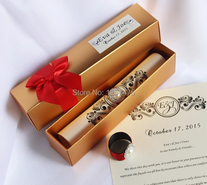 HI2052-29 Royal  Scroll Invitation Card with Golden Box.JPG