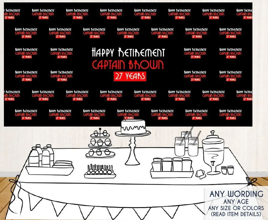 custom happy retirement black background high quality computer print