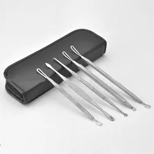 Популярные 5 шт. нержавеющая Черноголовых Угри экстрактор удаление кожи Комплект Пятна прыщ извлечения Инструменты для ухода за кожей