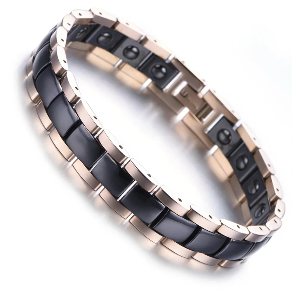 Mens Tungsten Bracelet Rose Gold White 7 9 Kb2007 