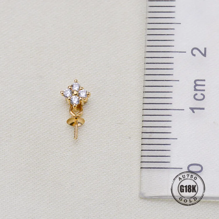 Цельная Подвеска из желтого золота 18 К, колпачок для ожерелья, серьги, Висячие ювелирные изделия из стерлингового серебра, 1 шт