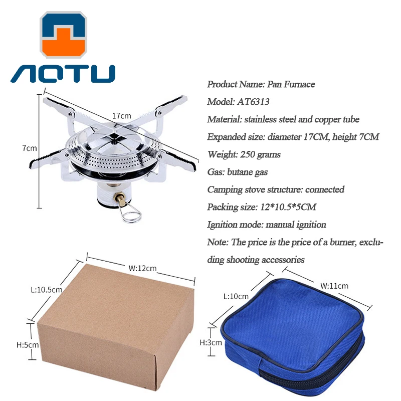 AOTU Открытый Пикник интегрированная портативная газовая плита Ручной индукции Отопление газовая горелка Туризм мини-кухня газовая плита