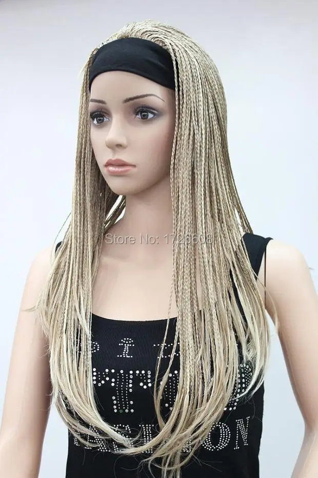 New Fashion 3/4 Wig With Headband Blonde Half Wigs With Ginger