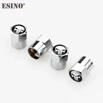 

200 x Car Styling Stainless Zinc Alloy The Punisher Skull Tire Valve Caps Wheel Tires Valves Tyre Stem Air Cap Airtight Covers
