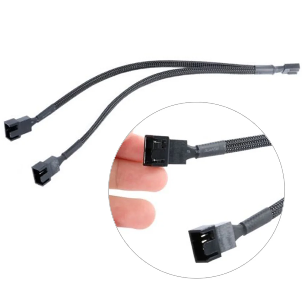 

30cm PWM Fan Splitter Cable, 3/4 Pin PWM To Dual PWM Power Y-Splitter Adapter Cable for CPU PC Case Fan