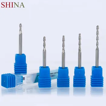 

SHINA 1pc 3.175mm Ball Nose End Mills 2 Double Flute Spiral CNC Router Bits For Wood Tungsten Carbide Milling High Quality Tool
