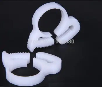 

50x Hose Tube Plastic Clamp Clip Holder Dia. 10.4mm to 14.3mm Soft Pipe Snap-on Snap Adjustable Grip Collar Collar