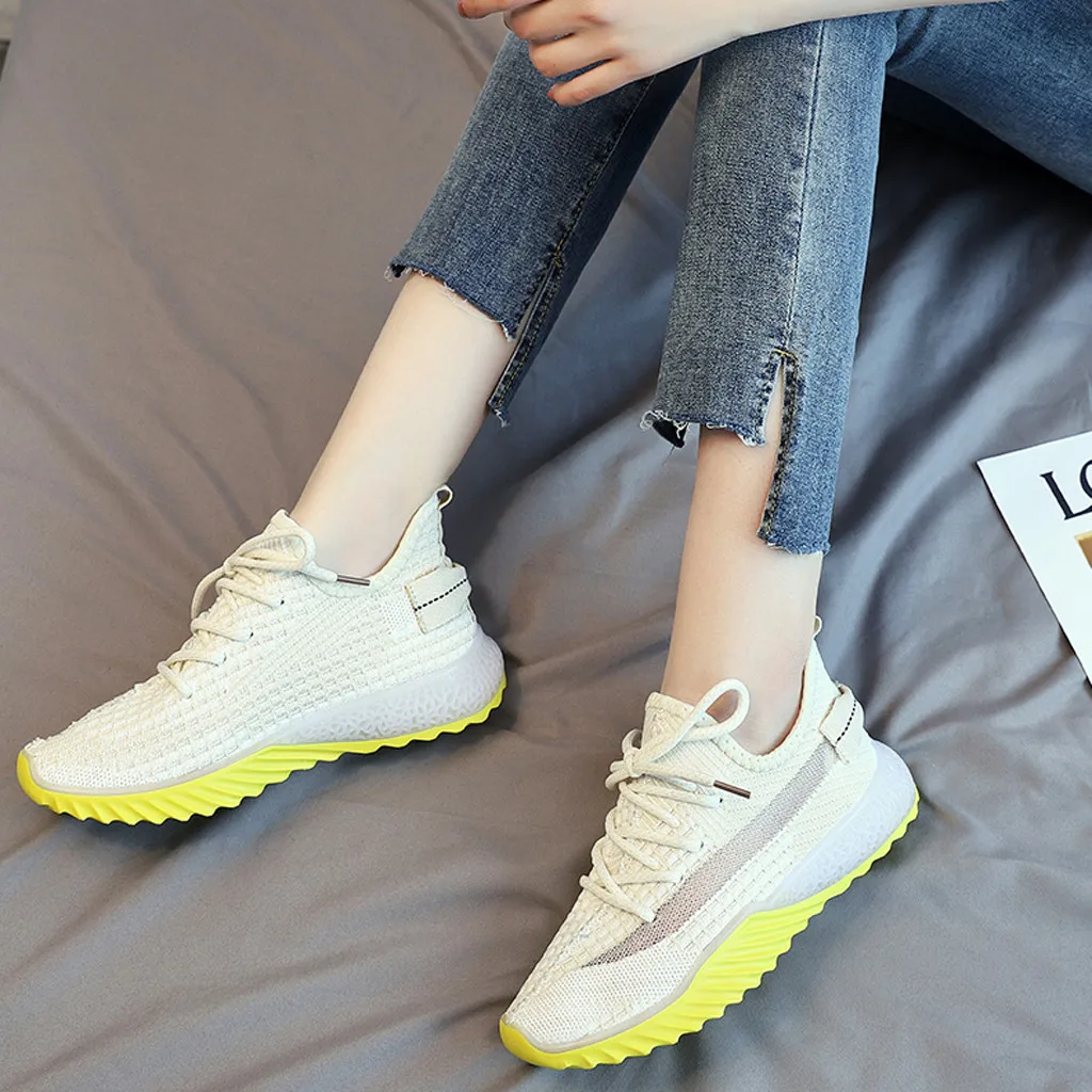 Formal shoes women Leisure Outdoors Casual Shoes Breathable Mesh Women's Mesh Soft Leisure pink and grey Sneaker women