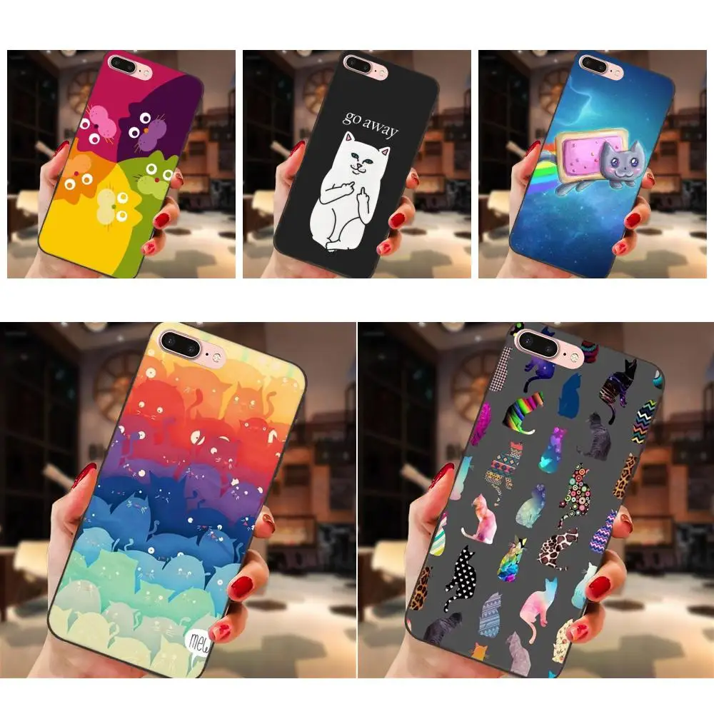 

For Galaxy C5 C7 J1 J2 J3 J330 J5 J6 J7 J730 2017 Ace Core Duo Max Mini Plus Prime Pro Case Colorful Cat Cats