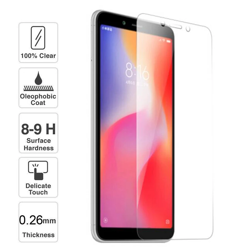 Защитное стекло для экрана Xiaomi Redmi 6 защита закаленное 6A стеклянная пленка |