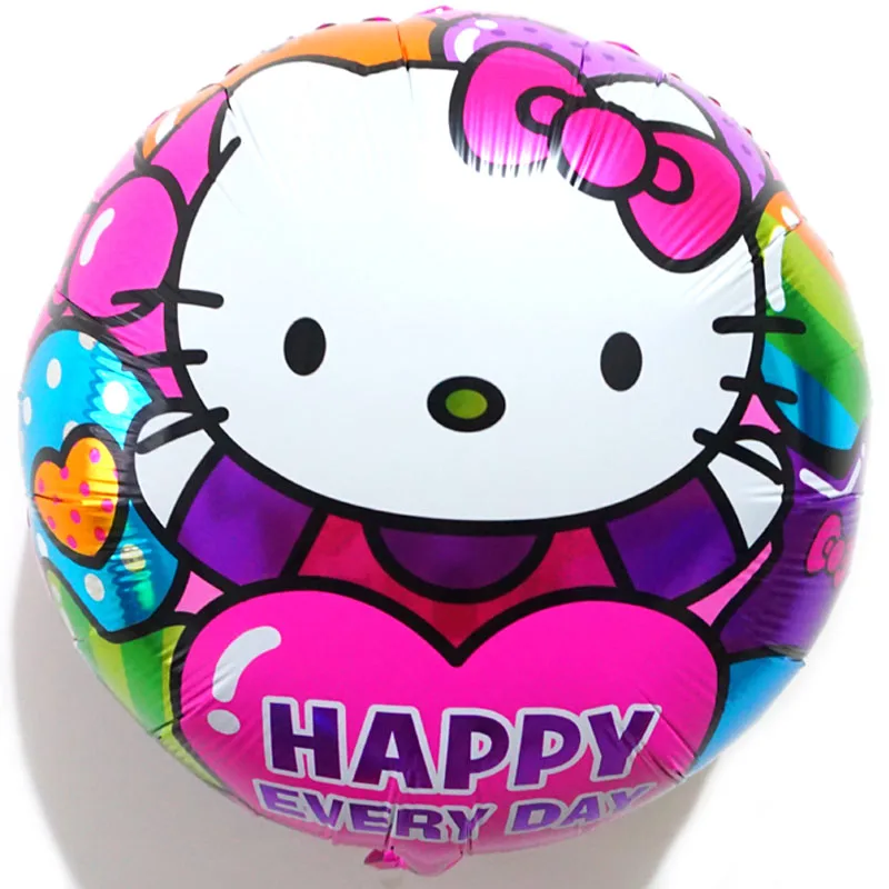 Гелиевые шары новый стиль hello kitty Фольга Воздушный шар 18 дюймов Круглый Стиль hello надувная игрушка котенок для дня рождения Свадебная