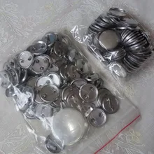 100PCS 25mm Metall Zurück Abzeichen Taste Pins значки набор taste maker Blank Rohstoff pins knöpfe abzeichen liefert teile