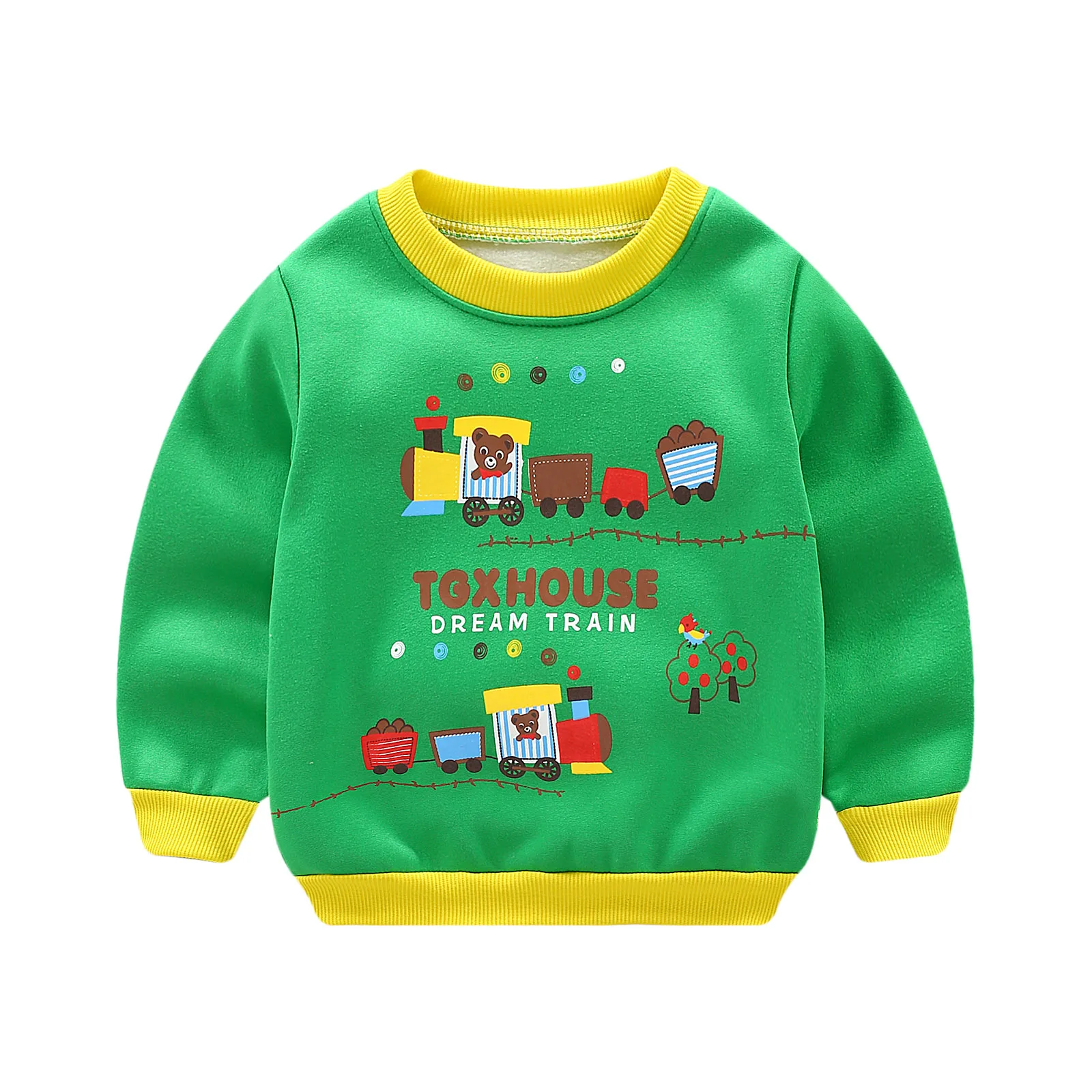 

New Baby 's Velvet Sweaters Hatless Children's Cotton Round Collar Autumn Winter Jacket