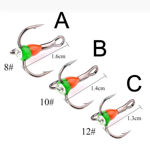 5 шт. зимний ледяной рыболовный тройной крючок из высокоуглеродистой стали рыболовные снасти инструменты случайный цвет