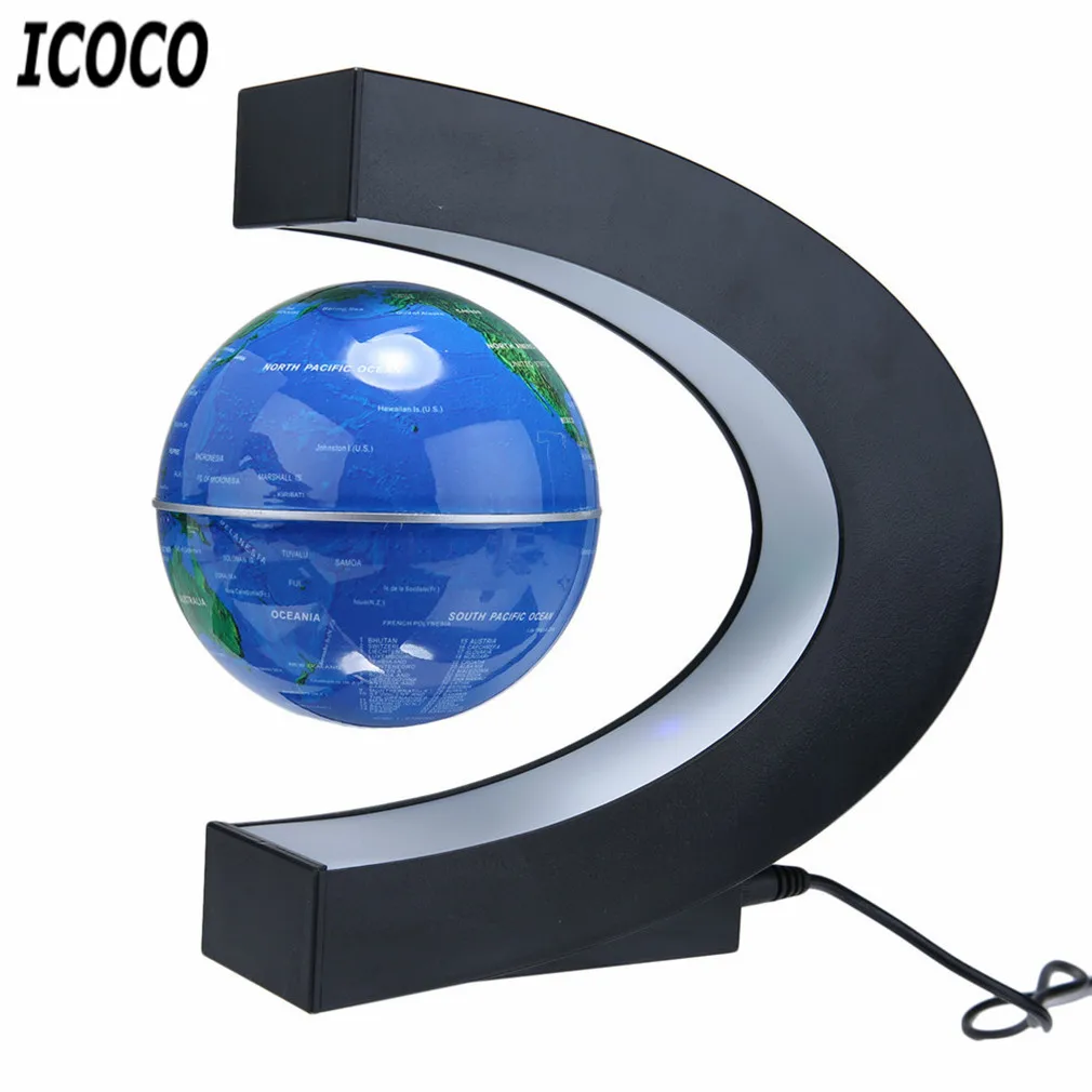 Mapa do Mundo Decoração para Casa Forma Flutuante Globo Levitação Magnética Luz Antigravidade Magnetiva Bola Natal Aniversário c Led 7 High Quality Luzes e Iluminação