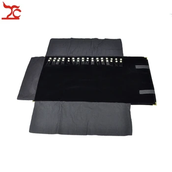 

Promotion Metal Corner Black Velvet Pendant Jewelry Display Storage Pouch Necklace Jewelry Organizer Travel Roll Bag 29*10cm