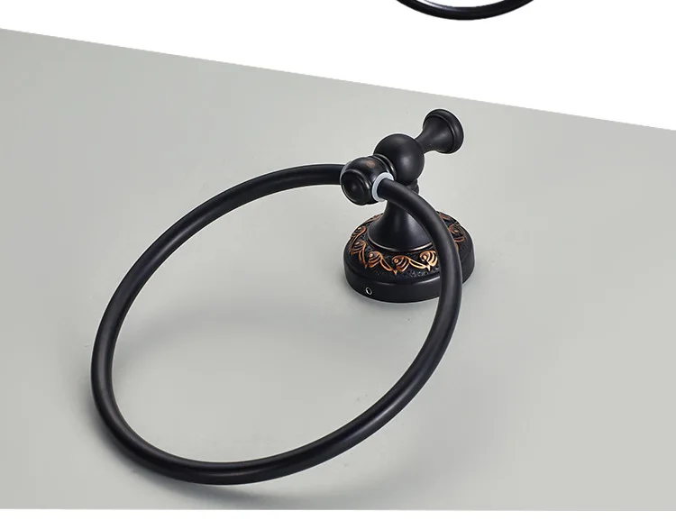 Черный имитация антикварные полный медь полотенце кольцо K8311