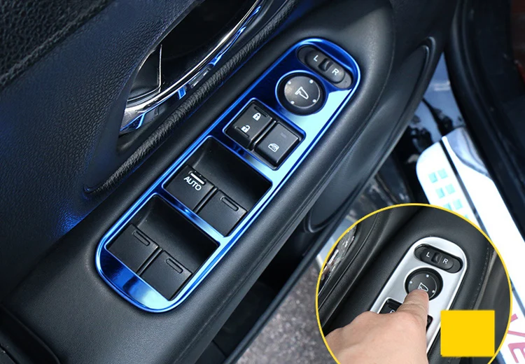 Подходит для Honda hr-v HR-V VEZEL нержавеющая подлокотника переключатель окна Панель накладка рамки противотуманных фар автомобиля стиль Стикеры C321