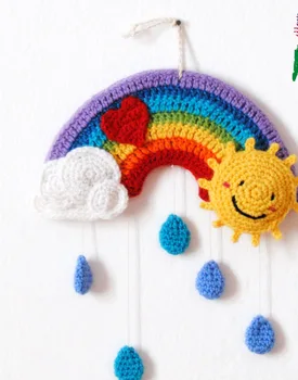 

crochet toys amigurumi rattles rainbow mobile model number SBY0074