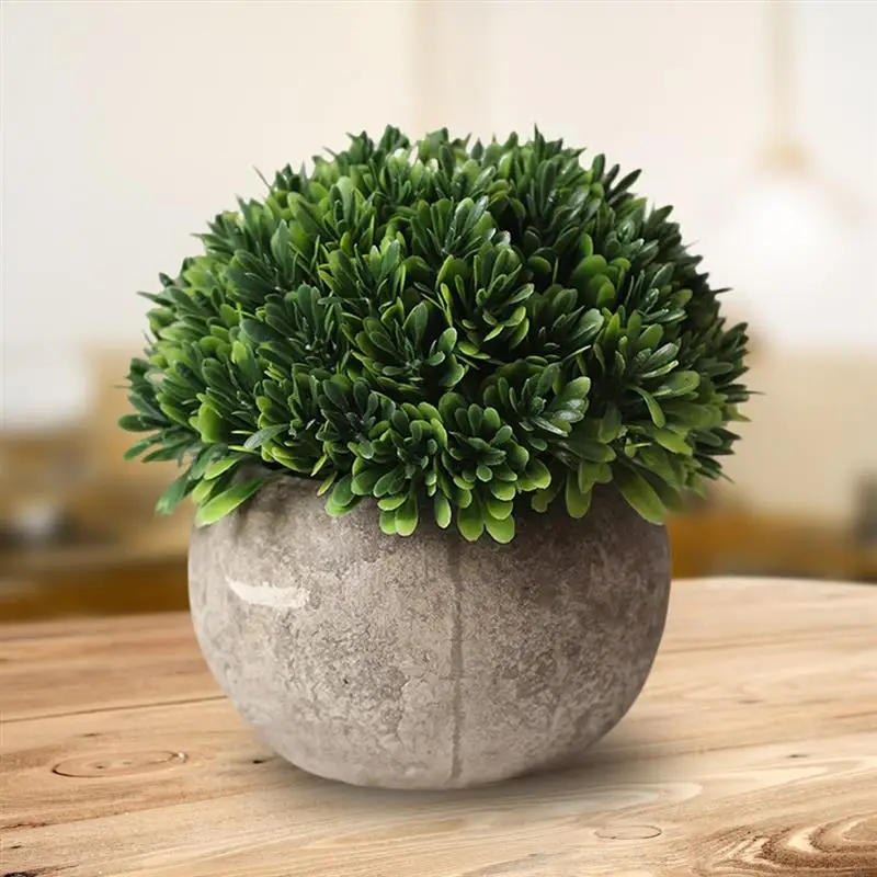 Artificial Plant Vintage Plastic Potted Green Fake Plant Decor Plant Artificial Planters Indoor