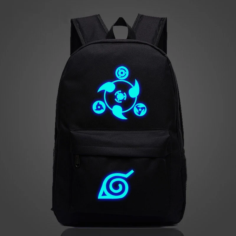 Японский аниме Наруто светящийся рюкзак Uzumaki печать рюкзак для ноутбука путешествия книга школьная сумка нейлоновый рюкзак для коллажа студентов - Цвет: MRBP001A
