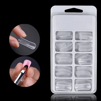 

100Pcs Quick Building Mold Nail Tips Acrylic Nail Molds Dual Forms Finger Extension False Nails UV Builder Nail Gel Art Tools