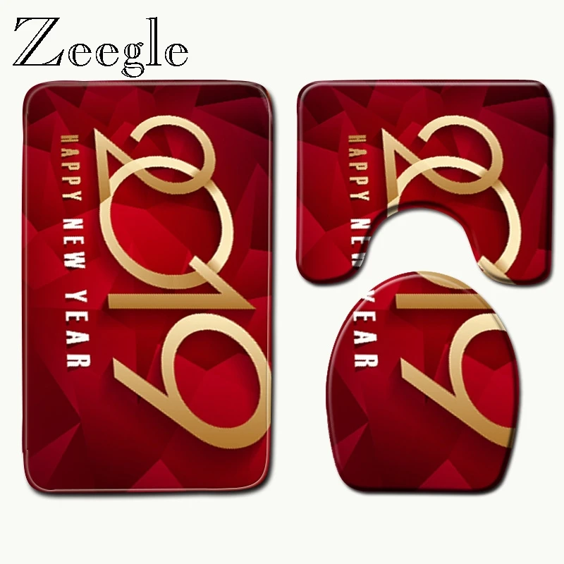 Zeegle 3 шт. для ванной на нескользящей подошве коврики туалета Набор ковриков