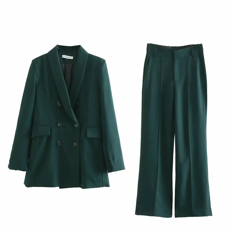 

2-piece Set Suit Women Solid Casual Short Shirt + Pants Women Casual Loose Wide Leg Pants Spring Female Fashion Slim Loose Set