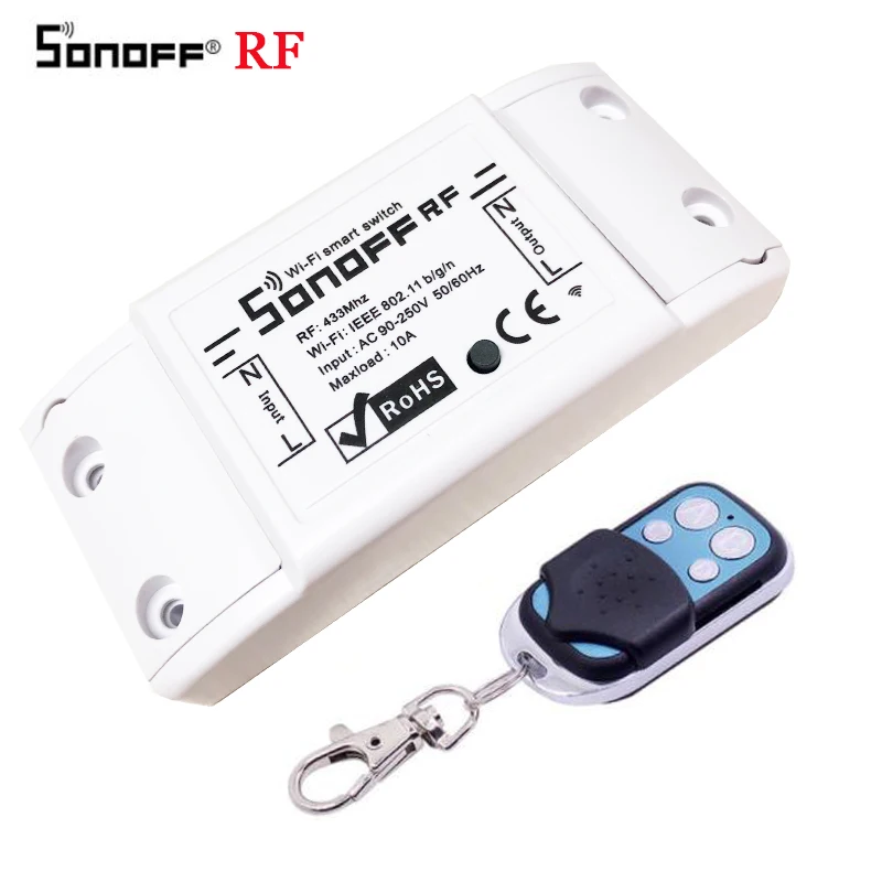 

Itead Sonoff RF WiFi Smart Switch 433Mhz RF Receiver Intelligent Remote Wireless Control For Smart Home Wifi Switch 10A 2200W