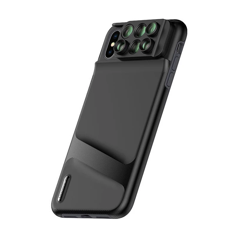 

New For iPhone XS Max Dual Camera Lens 6 in 1 Fisheye Wide Angle Macro Lens For iPhone XS XR Xs Max Telescope Zoom Lenses