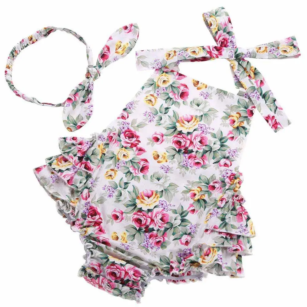 baby knitted clothing set Kid Party Christening Sleeveless Floral Newborn Baby Girl Clothes,1 year birthday Summer Bubble Baby Rompers Belt Roupa Infantil best Baby Clothing Set Baby Clothing Set