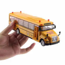 Детские игрушки Масштаб 1:32 Литой Сплав для модели игрушка школьный автобус с свет и звук открываемая дверь рождественские подарки для